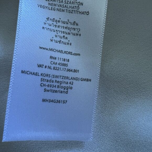 Michael Kors Gold Front Tie Sleeveless Top Button Up Blouse Women Sz Small White - Picture 10 of 12